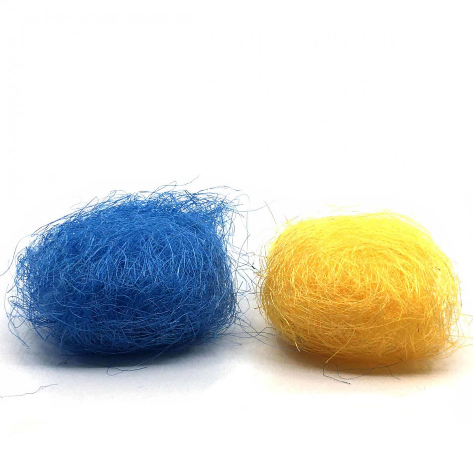 Sisal, Ljusblå och Gul mix 20g