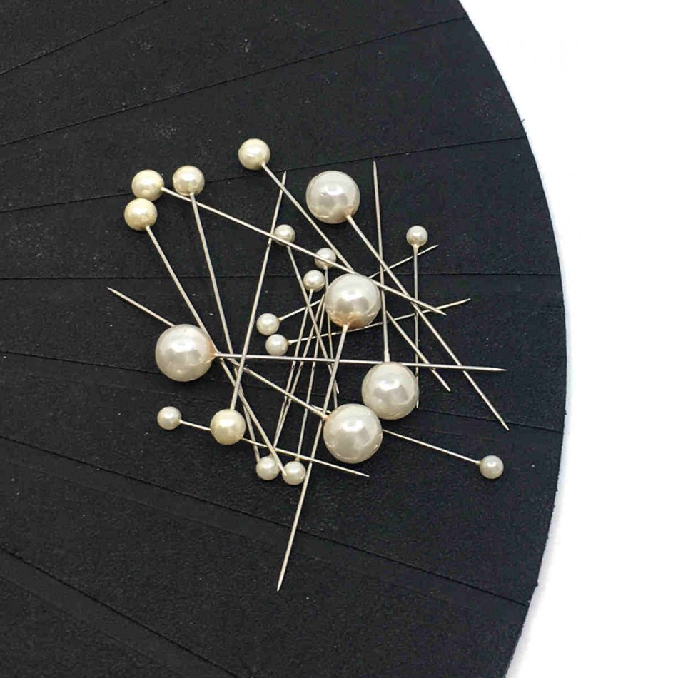 Pärlnål mix Creme 20st