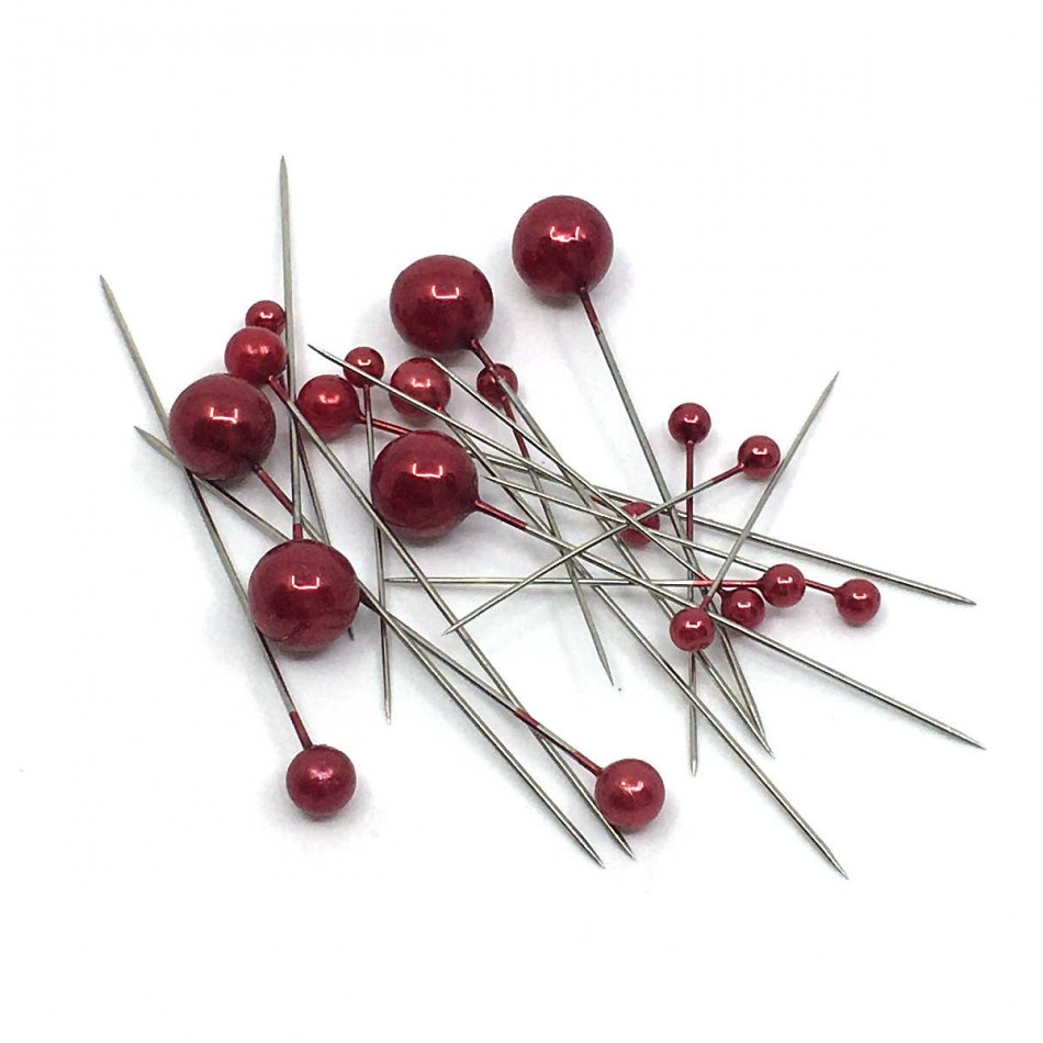 Pärlnål Röd mix 20st