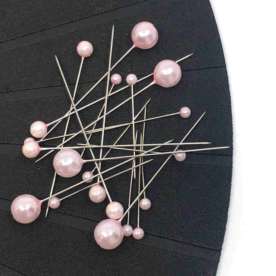 Pärlnål Ljusrosa mix  20st