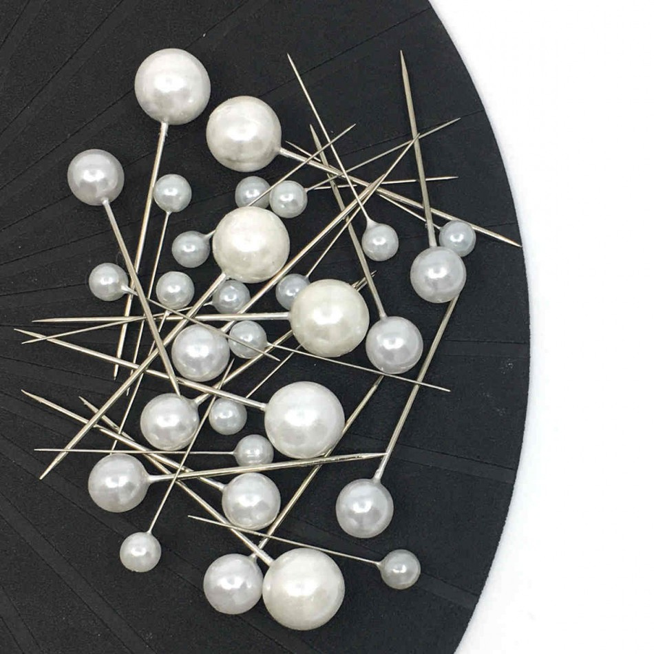 Pärlnål vit mix 30st