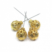 Guldfärgad dekorationsnål krona 4st 20mm Guldfärgad dekorationsnål krona 4st 20mm