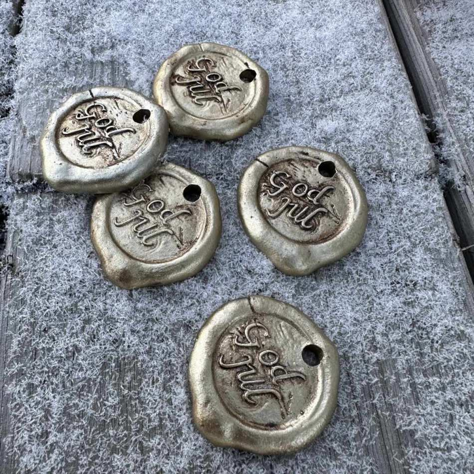 Sigill guldfärgade - God jul. 5 st