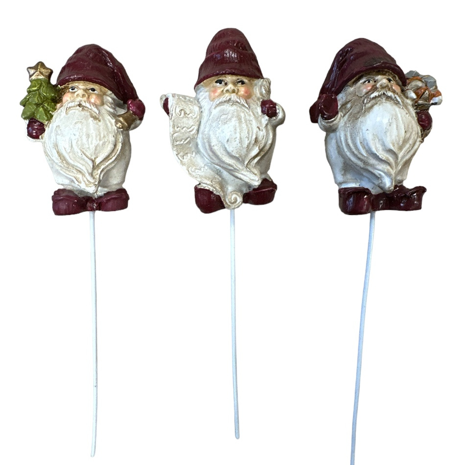 Tomte, Knubbig, Röd, 3-olika, 6cm