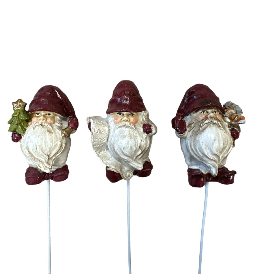 Tomte, Knubbig, Röd, 3-olika, 6cm