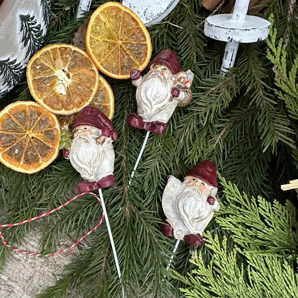 Tomte, Knubbig, Röd, 3-olika, 6cm