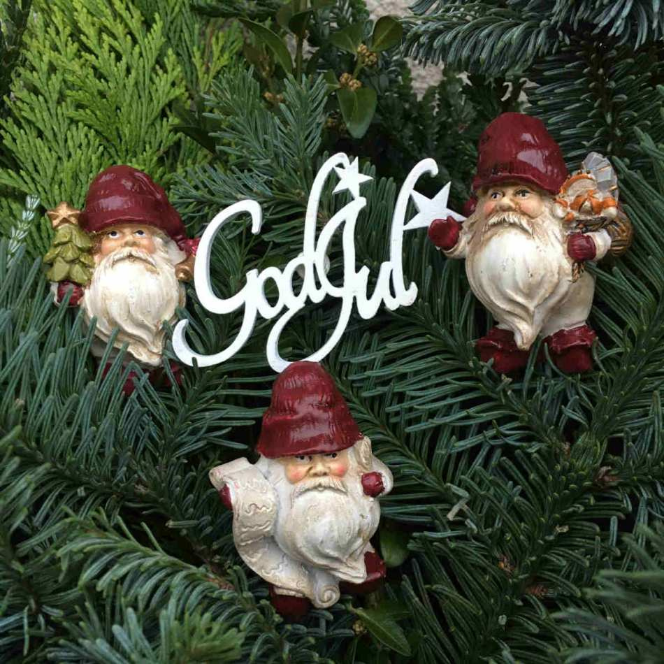 Tomte, Knubbig, Röd, 3-olika, 6cm