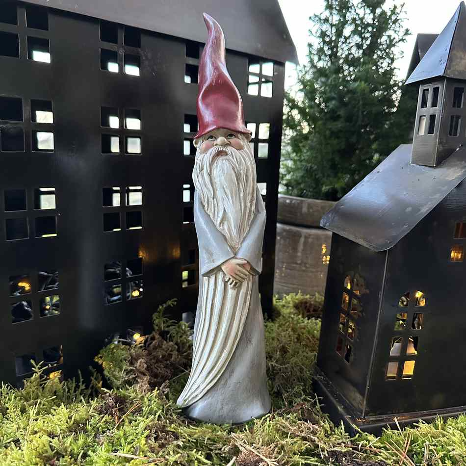 Tomte, Stående, Grå, 6,5 x 30cm