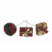 Paket, Röda och Guldfärgade, 3 st olika, 4 cm Paket, Röda och Guldfärgade, 3 st olika, 4 cm