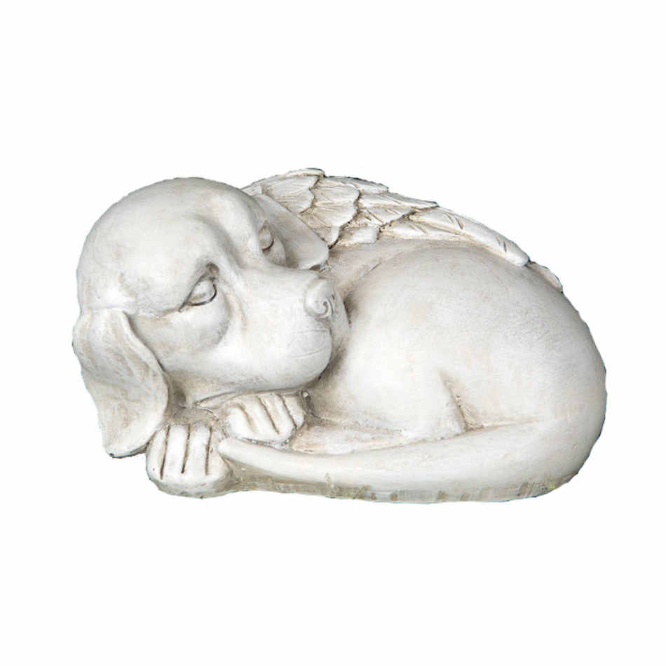 Hund med änglavingar, sovande. ca 14x10x8 cm