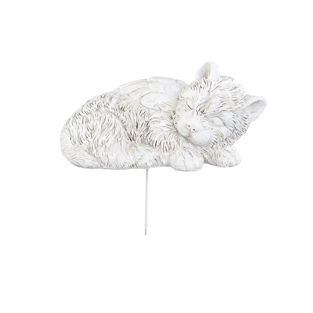 Hundängel lurvig vit, sovande. ca 13x7x7 cm