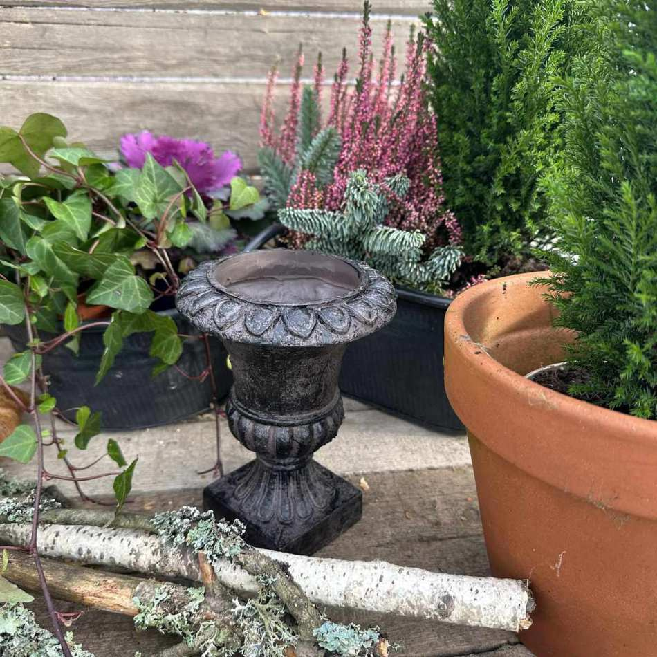 Kruka / Pokal, Brun 18 cm.