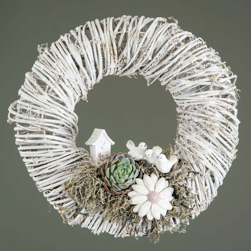 Fåglar, vit/grå. ca 7 cm.