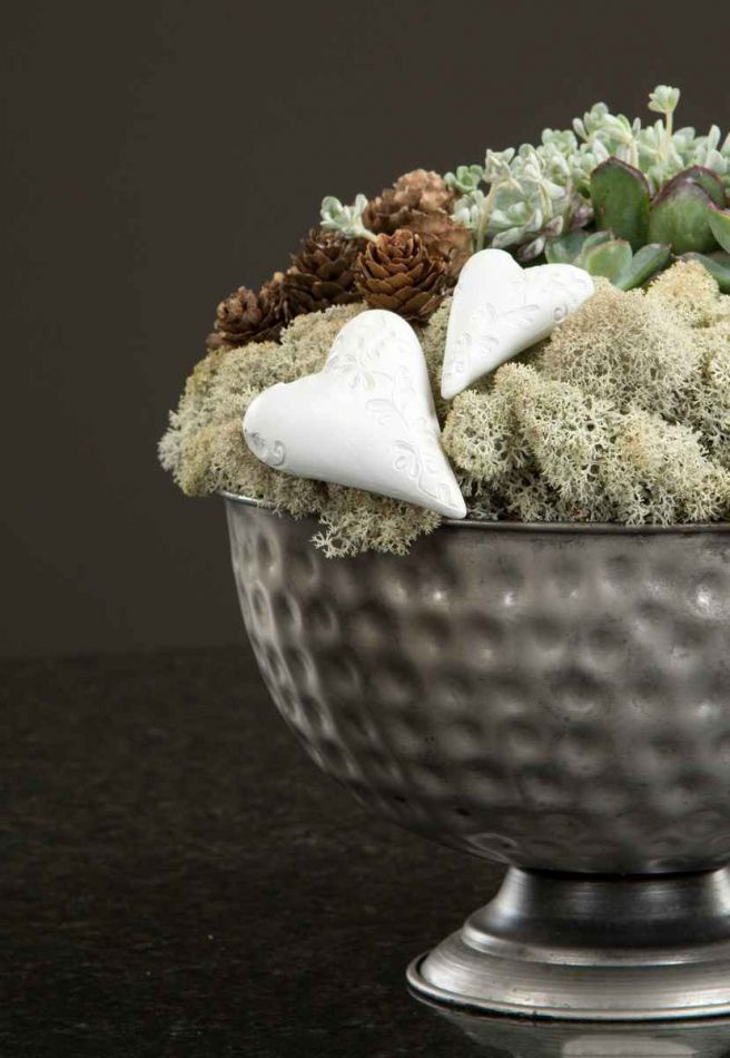 Hjärta, cremefärgad. 2st