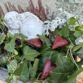 Hjärtan med mönster, röda. 2st Hjärtan med mönster, röda. 2st