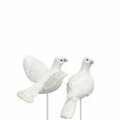 vita duvor för dekoration 2 olika vita duvor