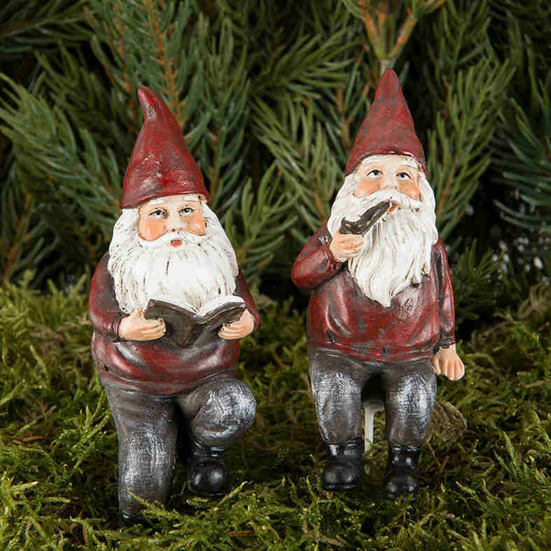 Tomtar med pipa och bok