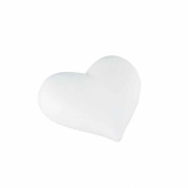Hjärta, vit, att texta på. 10 x 9 cm