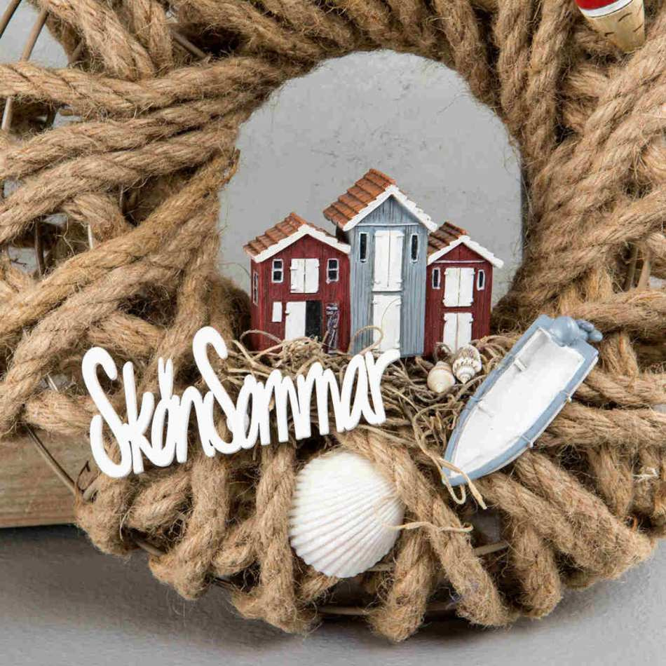 dekorera kransar med hus och skyltar