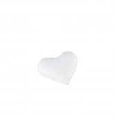 Hjärta, vit, att texta på. 8 x 7 cm