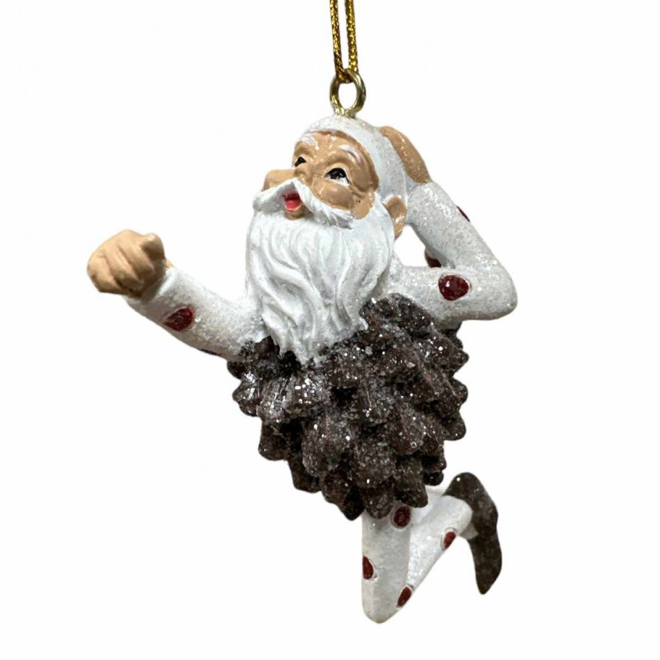 Tomtar på kottar med hänge. 9 cm (2 olika)