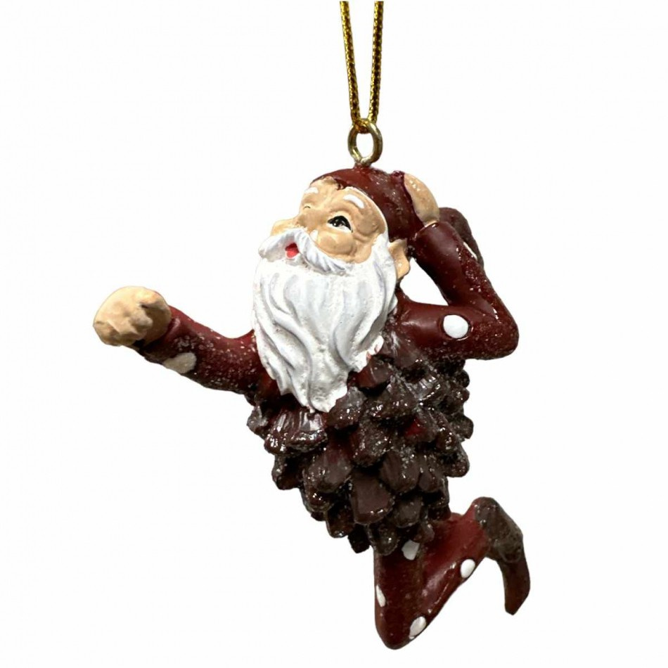 Tomtar på kottar med hänge. 9 cm (2 olika)