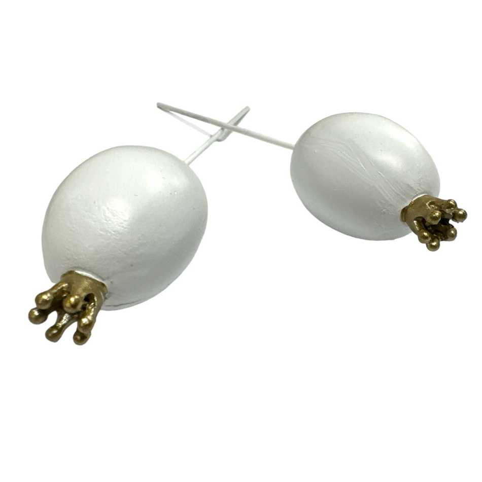 Ägg Med Krona. Vit Poly 2,5 x 5 cm (2 st)