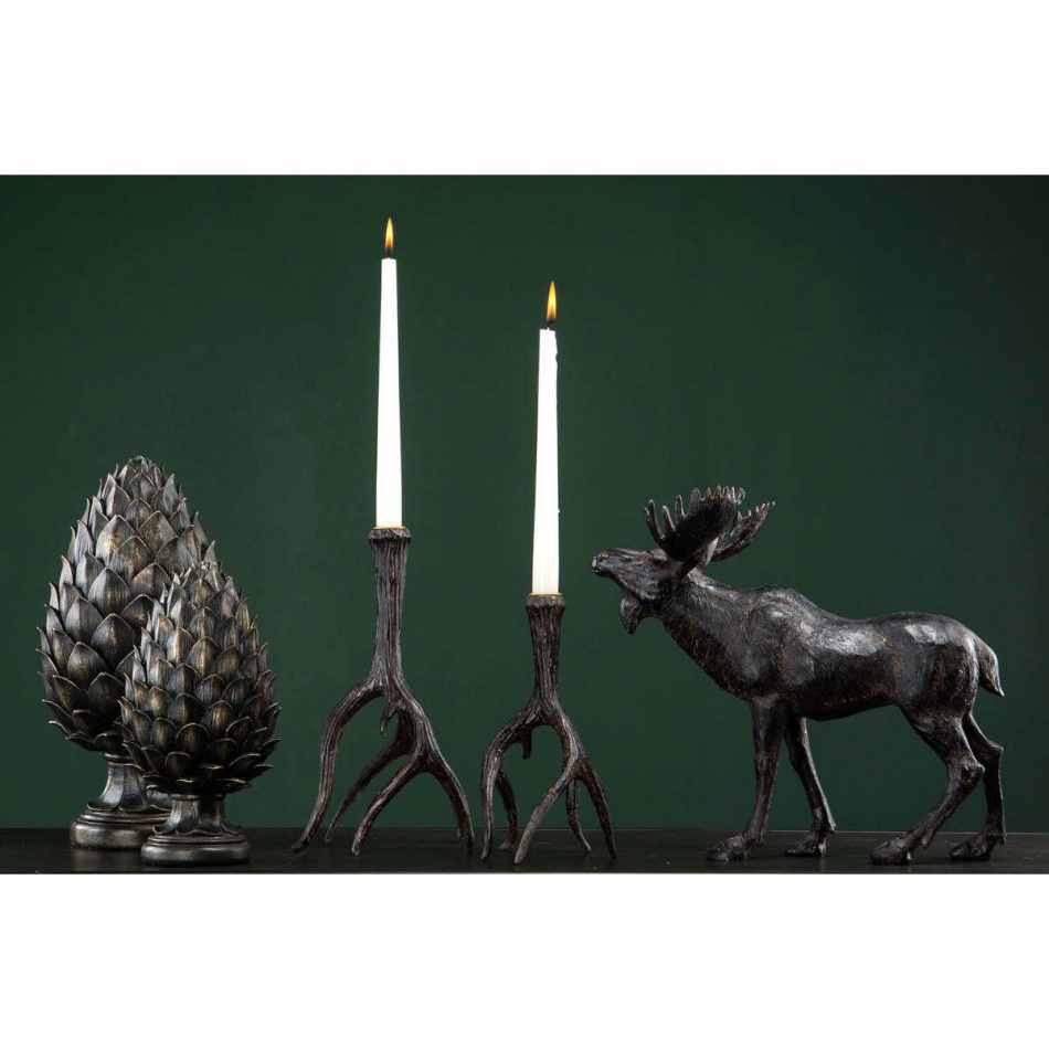 Renhornsformad ljusstake. 24 cm