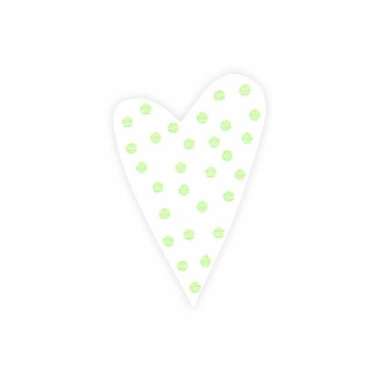Hjärta med gröna prickar självhäftande