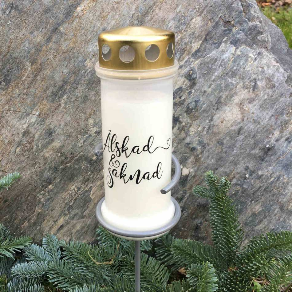 Gravljus Oljeljus Älskad & Saknad guldlock 70h