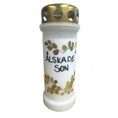 Gravljus Oljeljus med texten Älskade Son Gravljus Oljeljus med texten Älskade Son