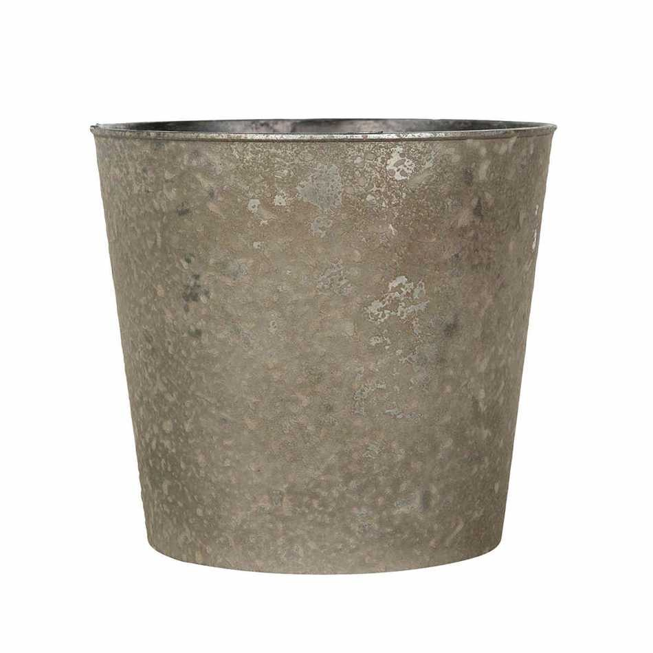 Kruka grå med sandig struktur 17 cm - Mängdrabatt