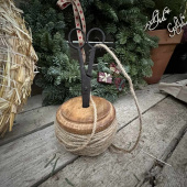 Snörhållare med sax Dekoration, beige snöre Snörhållare med sax Dekoration, beige snöre