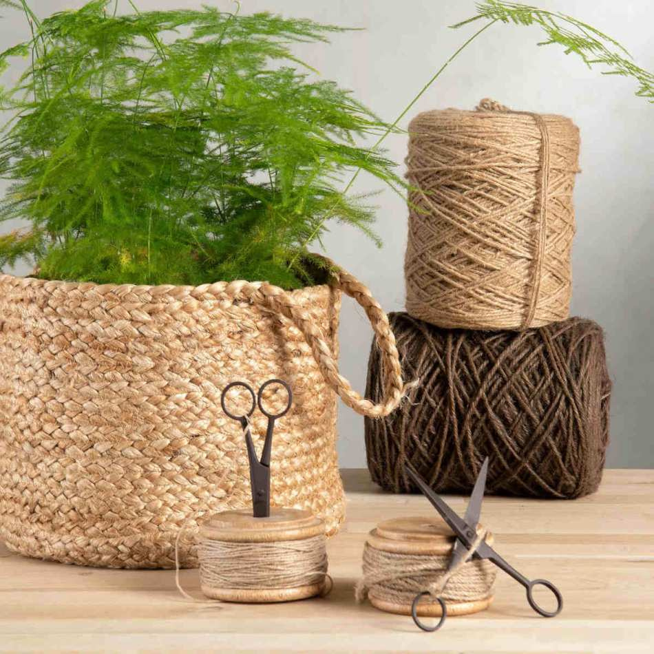 Snörhållare med sax Dekoration , naturfärgat snöre