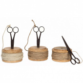 Snörhållare med sax Dekoration , natur med tunnare snöre Snörhållare med sax Dekoration , natur med tunnare snöre