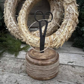 Snörhållare med sax Dekoration , natur med tunnare snöre Snörhållare med sax Dekoration , natur med tunnare snöre