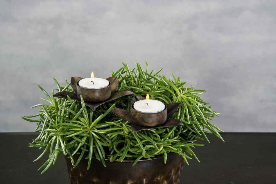 Ljushållare Värmeljus Blomma - Koppar