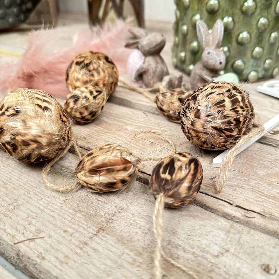 Ägg med brunspräckliga fjädrar, 12 st