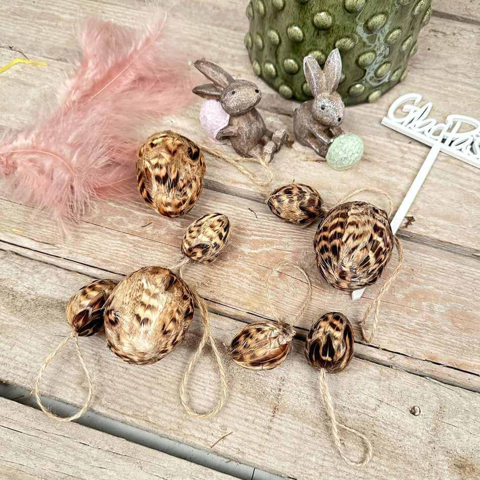 Ägg med brunspräckliga fjädrar, 12 st
