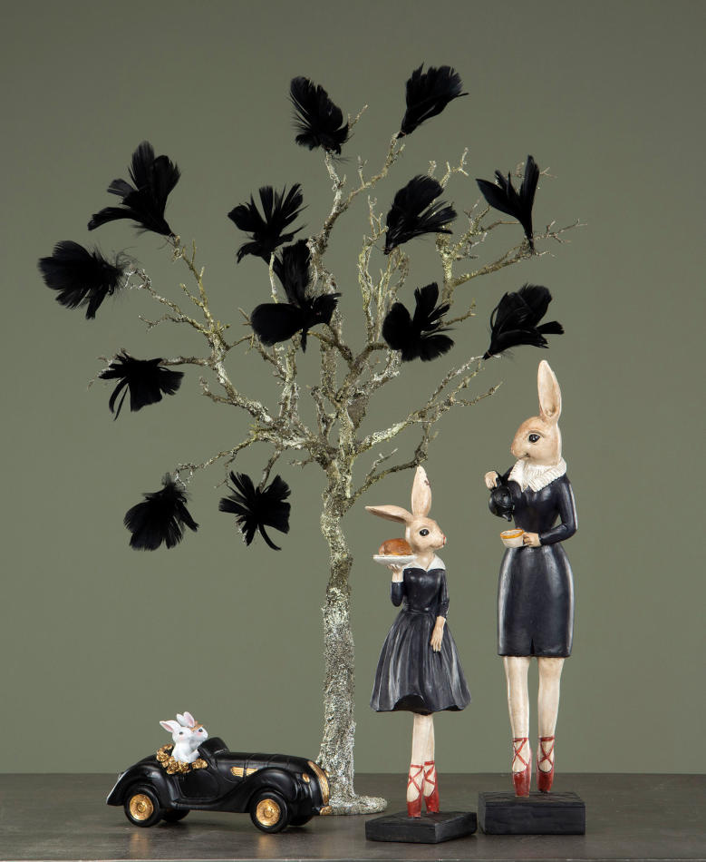 Blomformade fjädrar. Svarta. 6 st