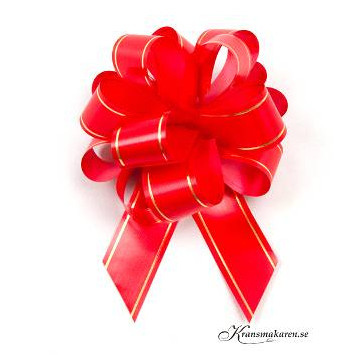 Dragrosett. Röd med guldkant. 3 st