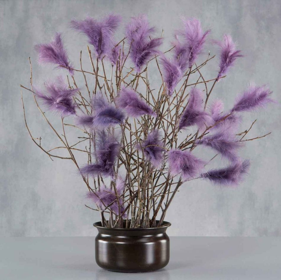 Fjädrar, duniga, Lila. 12 st