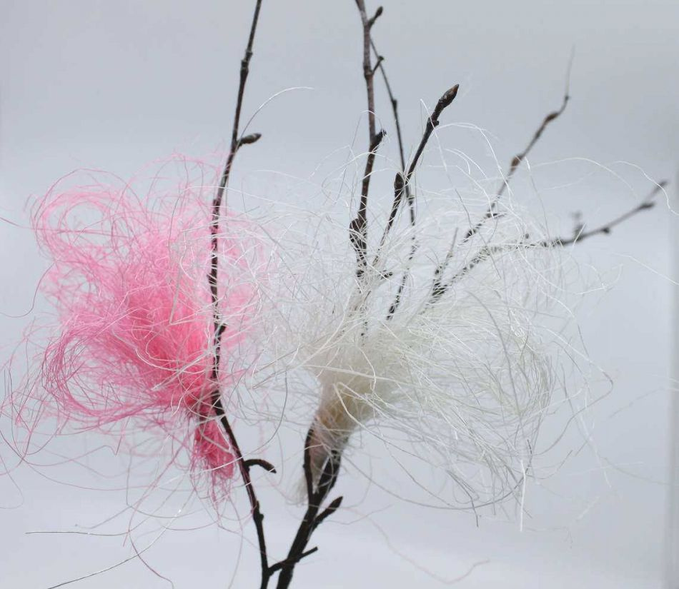 Blommor av sisal, mixade färger. 10 st