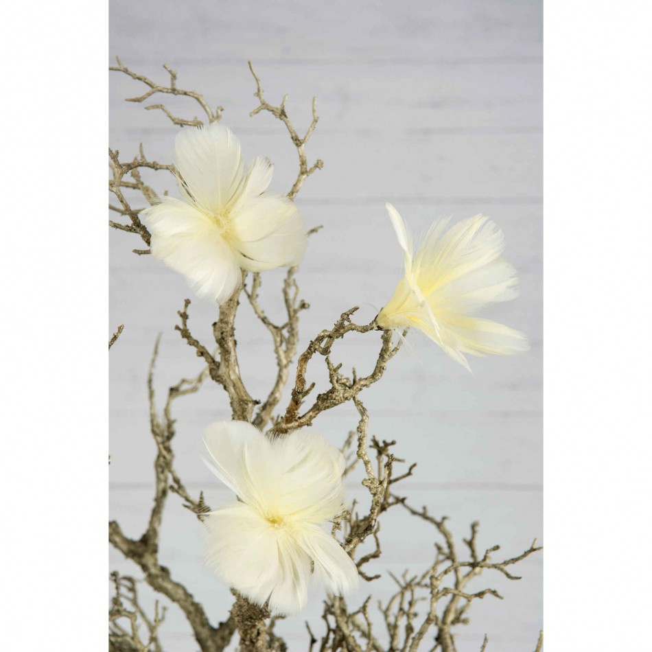 Blomformade fjädrar. Gul. 6 st