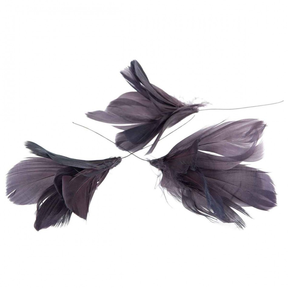 Blomformade fjädrar. Lila. 12 st