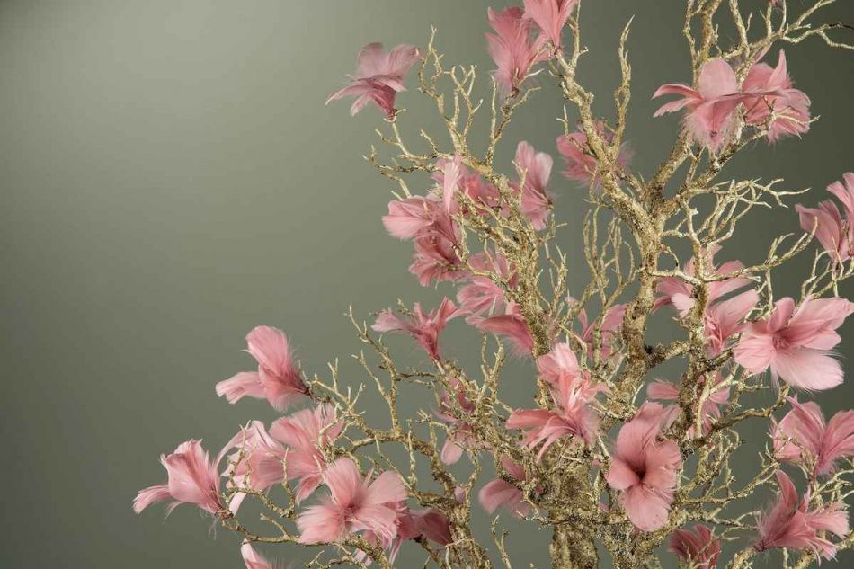 Blomformade fjädrar. Lila. 12 st