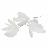 Blomformade fjädrar. Vit. 6 st Blomformade fjädrar. Vit. 6 st