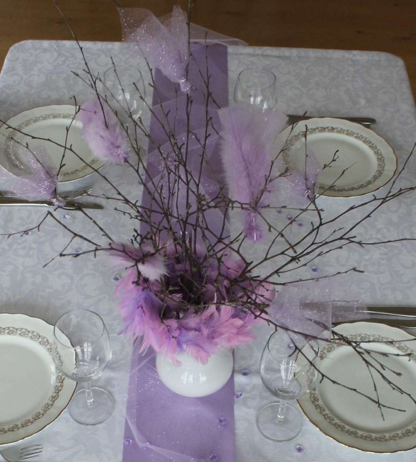 Bukettrede med Lila fjädrar
