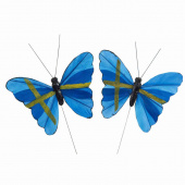 Fjärilar, blågula. 2 st