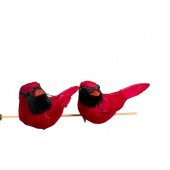 Fågel, Cardinal. ca 10 cm. 2 st